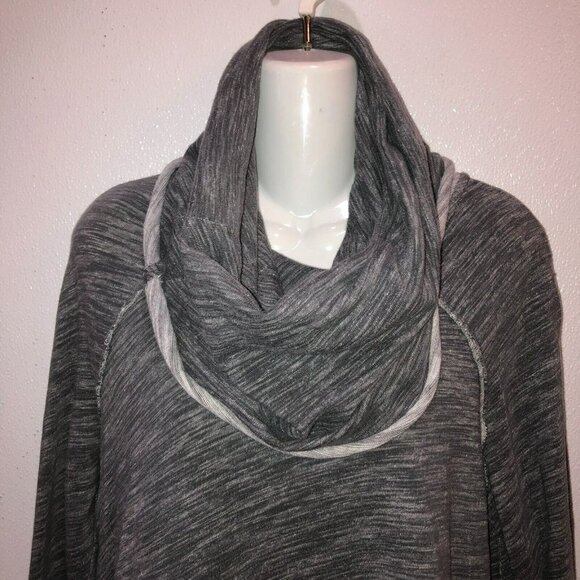 Free People FP Beach Gray Cocoon Cowl Neck Pullover Sweater Body Shirt Top - Picture 4 of 9